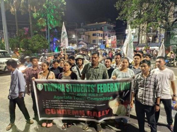 TSF Protested against attack on TSF members in MBB College TSF Protested against attack on TSF members in MBB College